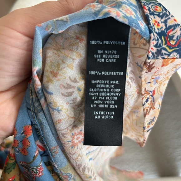 Joan Vass New York Blouse Long Sleeves Floral Patchwork Oversize Boho Large - Picture 9 of 9